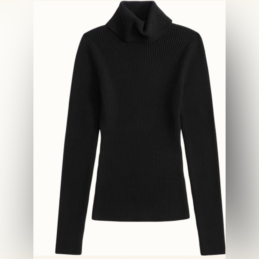 Abercrombie Black Ribbed Turtleneck